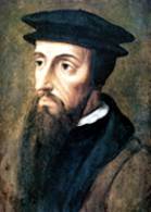 John Calvin by Gemaelde. Calvin put into practice his reform program in the city of Geneva (1541-1564)